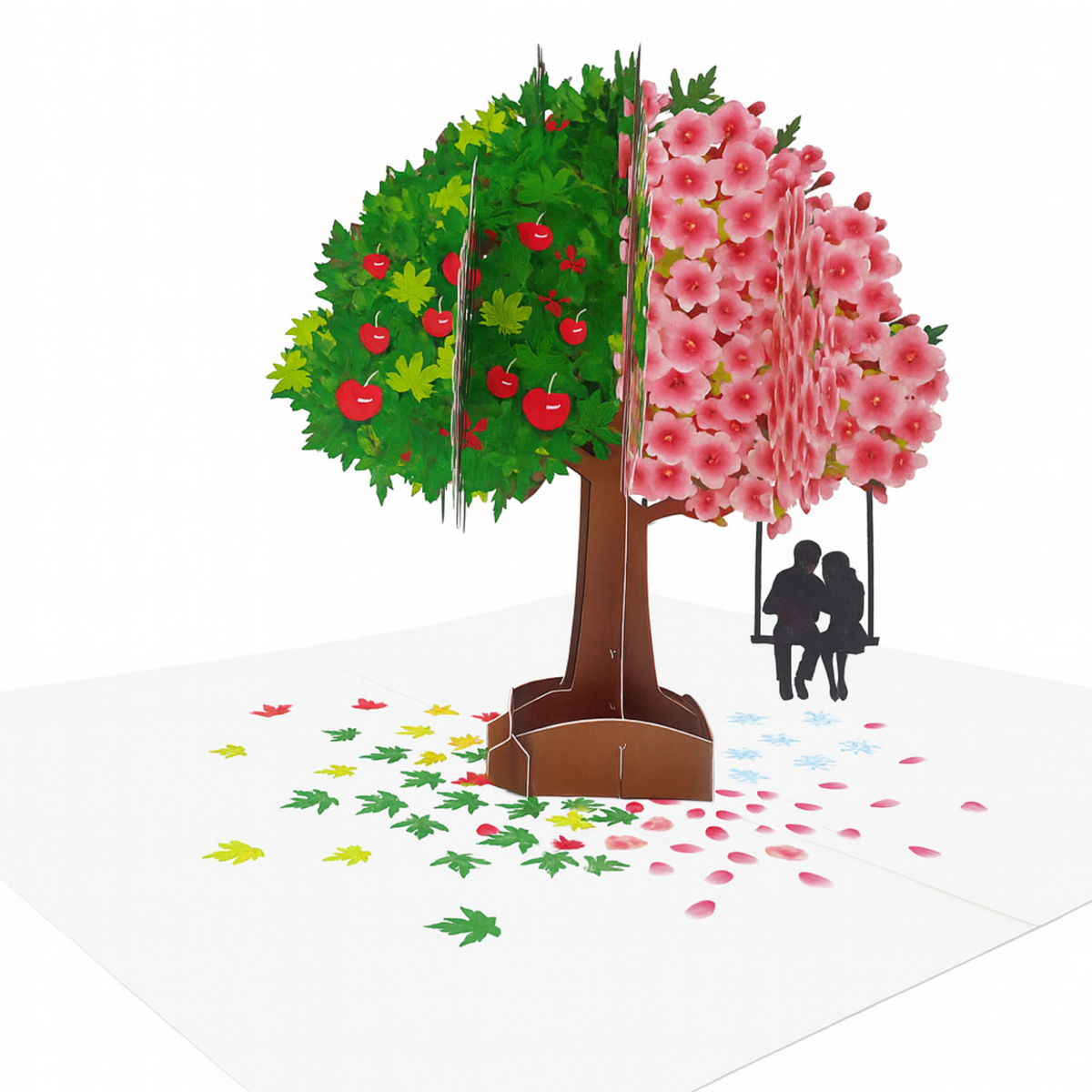 3D Four Seasons Tree & Couple Pop Up Card | PopOra