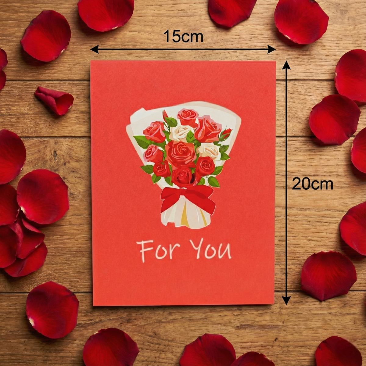 3D Bunch of Roses Pop Up Flower Card | PopOra