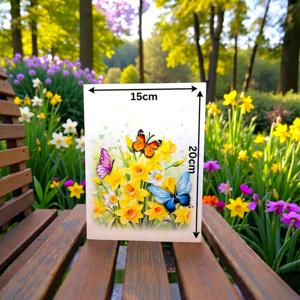3D Daffodil & Butterfly Pop Up Flower Card | PopOra