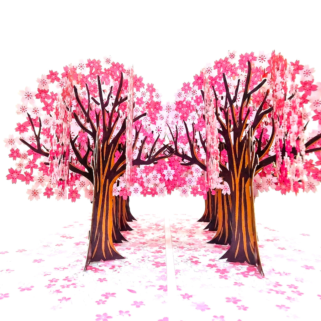 3D Cherry Blossom Street Pop Up Card | PopOra