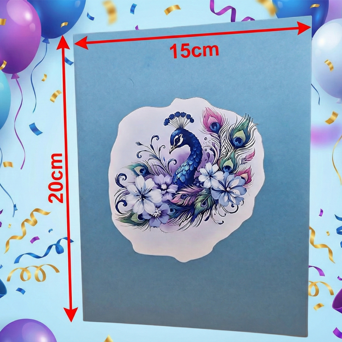 3D Blue Peacock Pop Up Card | PopOra