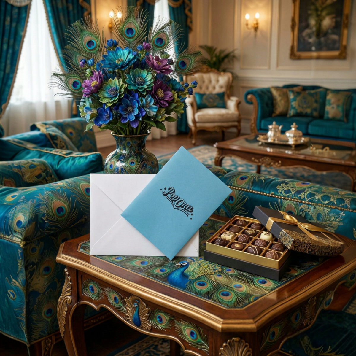3D Blue Peacock Pop Up Card | PopOra