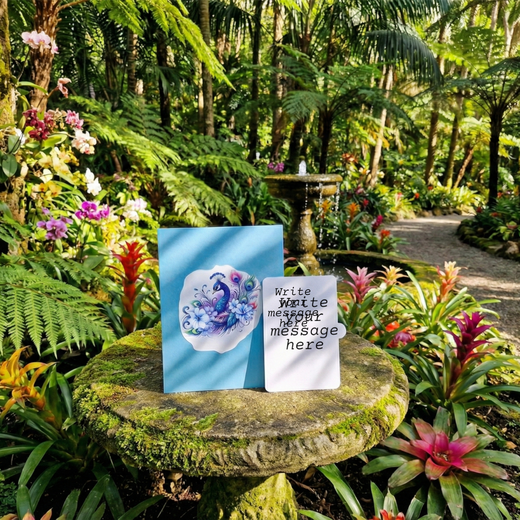 3D Blue Peacock Pop Up Card | PopOra
