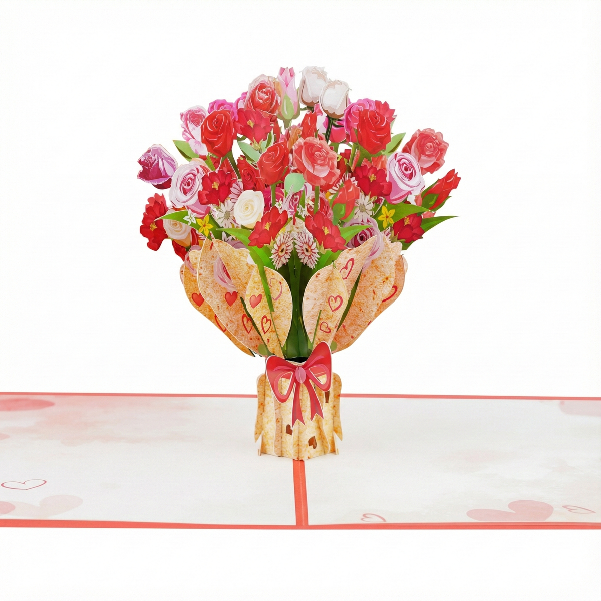 3D Bunch of Roses Pop Up Flower Card | PopOra