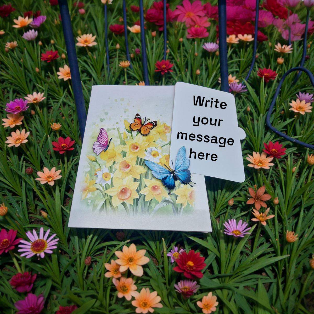 3D Daffodil & Butterfly Pop Up Flower Card | PopOra
