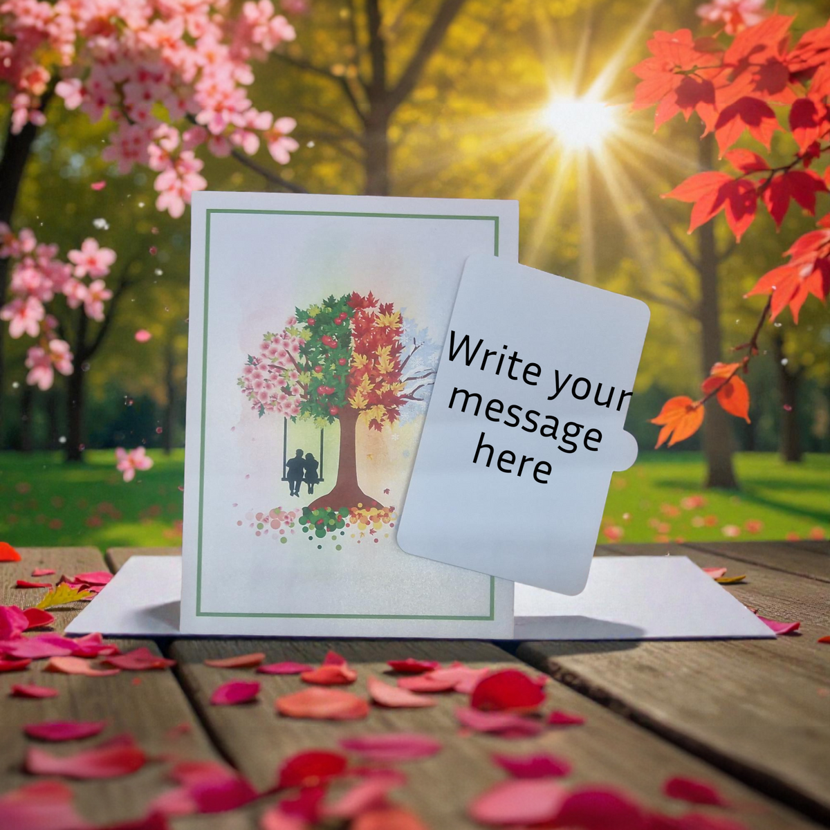 3D Four Seasons Tree & Couple Pop Up Card | PopOra
