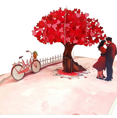 3D Couple Under Love Tree Pop Up Card | PopOra