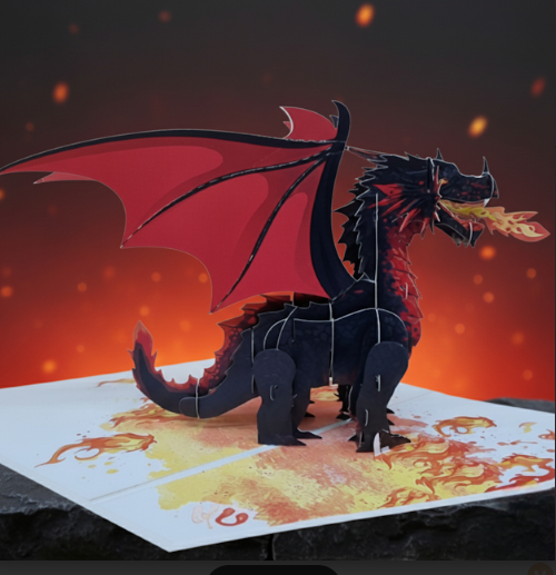 3D Dragon Pop Up Birthday Card | PopOra