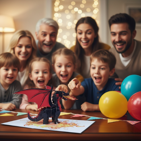 3D Dragon Pop Up Birthday Card | PopOra