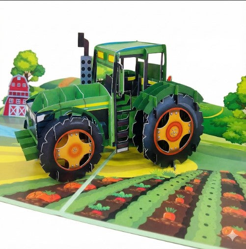3D Tractor Pop Up Birthday Card | PopOra