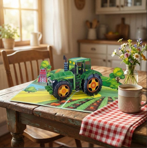 3D Tractor Pop Up Birthday Card | PopOra