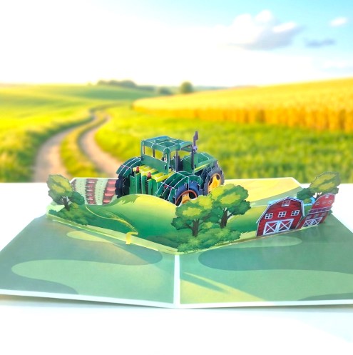 3D Tractor Pop Up Birthday Card | PopOra