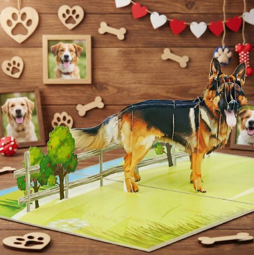 3D German Shepherd Pop Up Card for Dog Lovers | PopOra