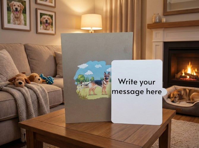 3D German Shepherd Pop Up Card for Dog Lovers | PopOra