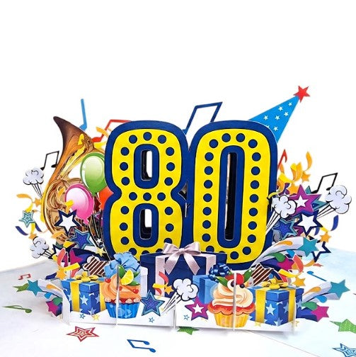 3D 80th Birthday Pop Up Card | PopOra