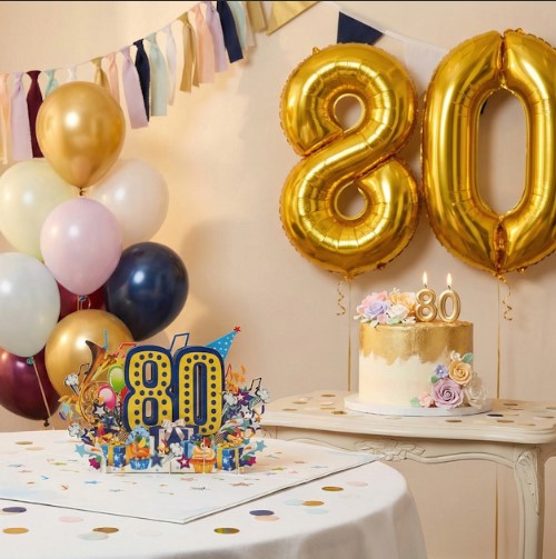 3D 80th Birthday Pop Up Card | PopOra