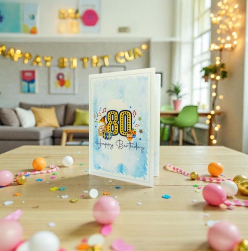 3D 80th Birthday Pop Up Card | PopOra