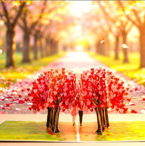 3D Heart Tree Pop Up Romantic Card | PopOra