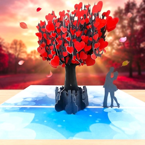 3D Heart Tree Pop Up Card for Couples | PopOra