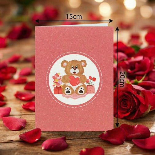 3D Love Bear Pop Up Romantic Card | PopOra