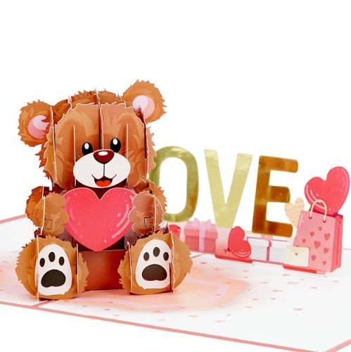 3D Love Bear Pop Up Romantic Card | PopOra