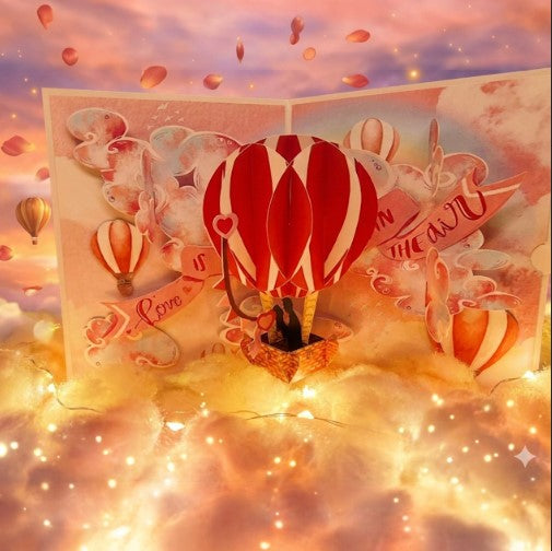 3D Love Is In The Air Pop Up Card | PopOra