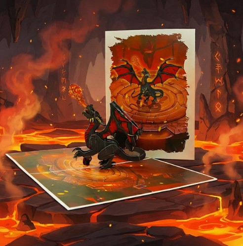 3D Fire-Breathing Dragon Pop Up Birthday Card | PopOra