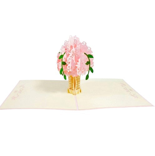 3D Rose Bouquet Pop Up Flower Card | PopOra