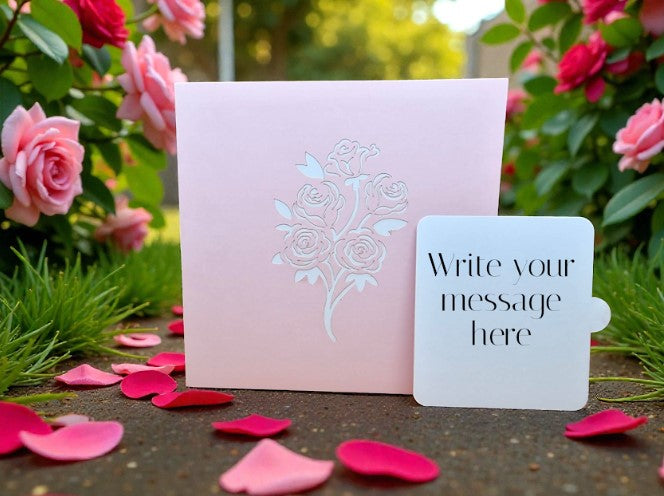 3D Rose Bouquet Pop Up Flower Card | PopOra