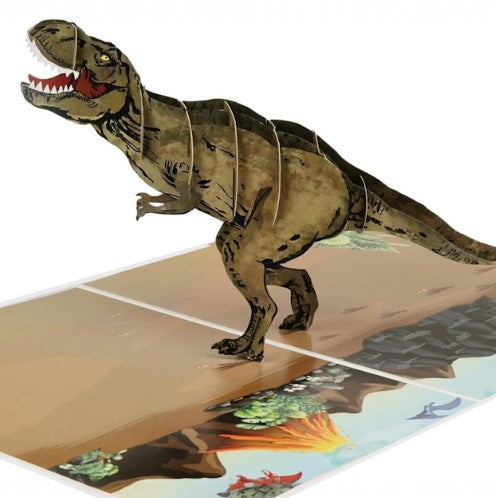 3D T-Rex Dinosaur Pop Up Birthday Card | PopOra