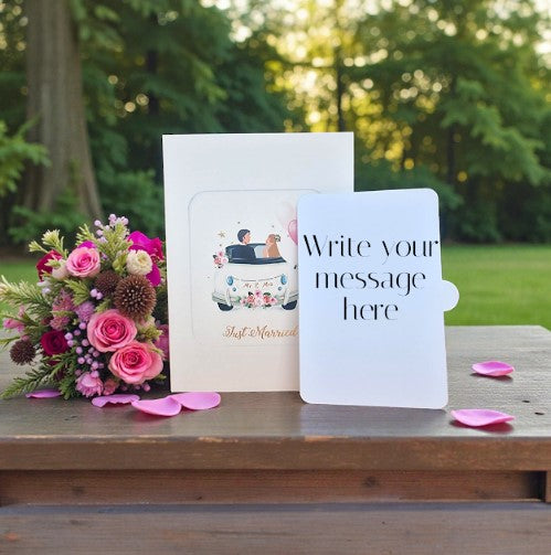 3D Mr & Mrs Wedding Car Pop Up Card | PopOra