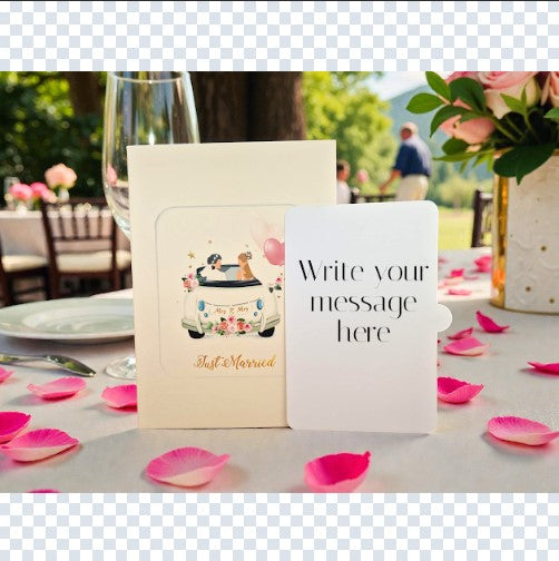 3D Mrs & Mrs Wedding Car Pop Up Card | PopOra