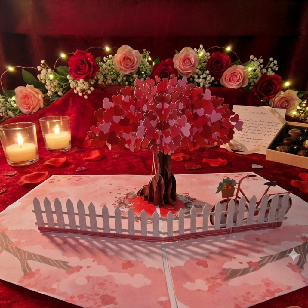 3D Couple Under Love Tree Pop Up Card | PopOra