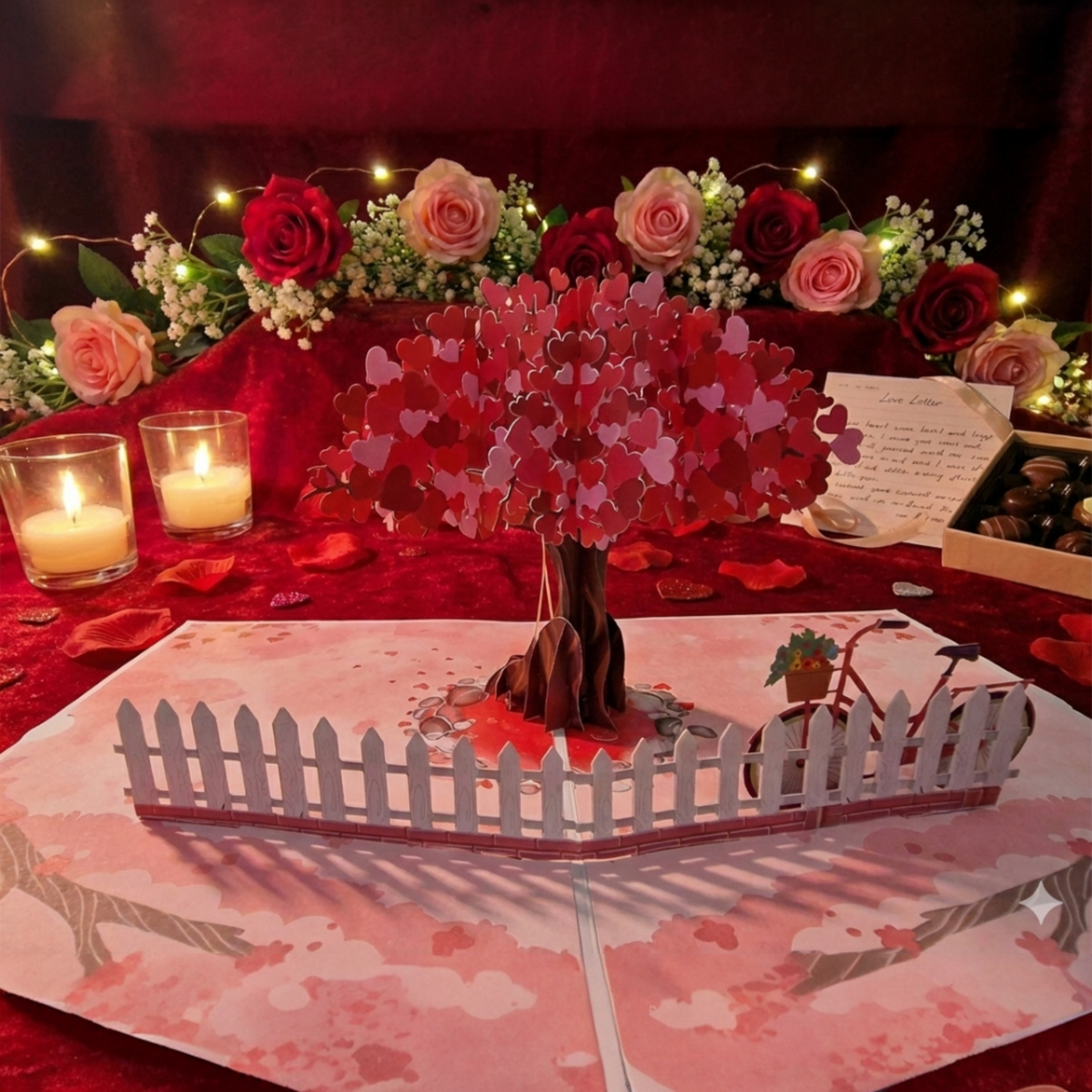 3D Couple Under Love Tree Pop Up Card | PopOra
