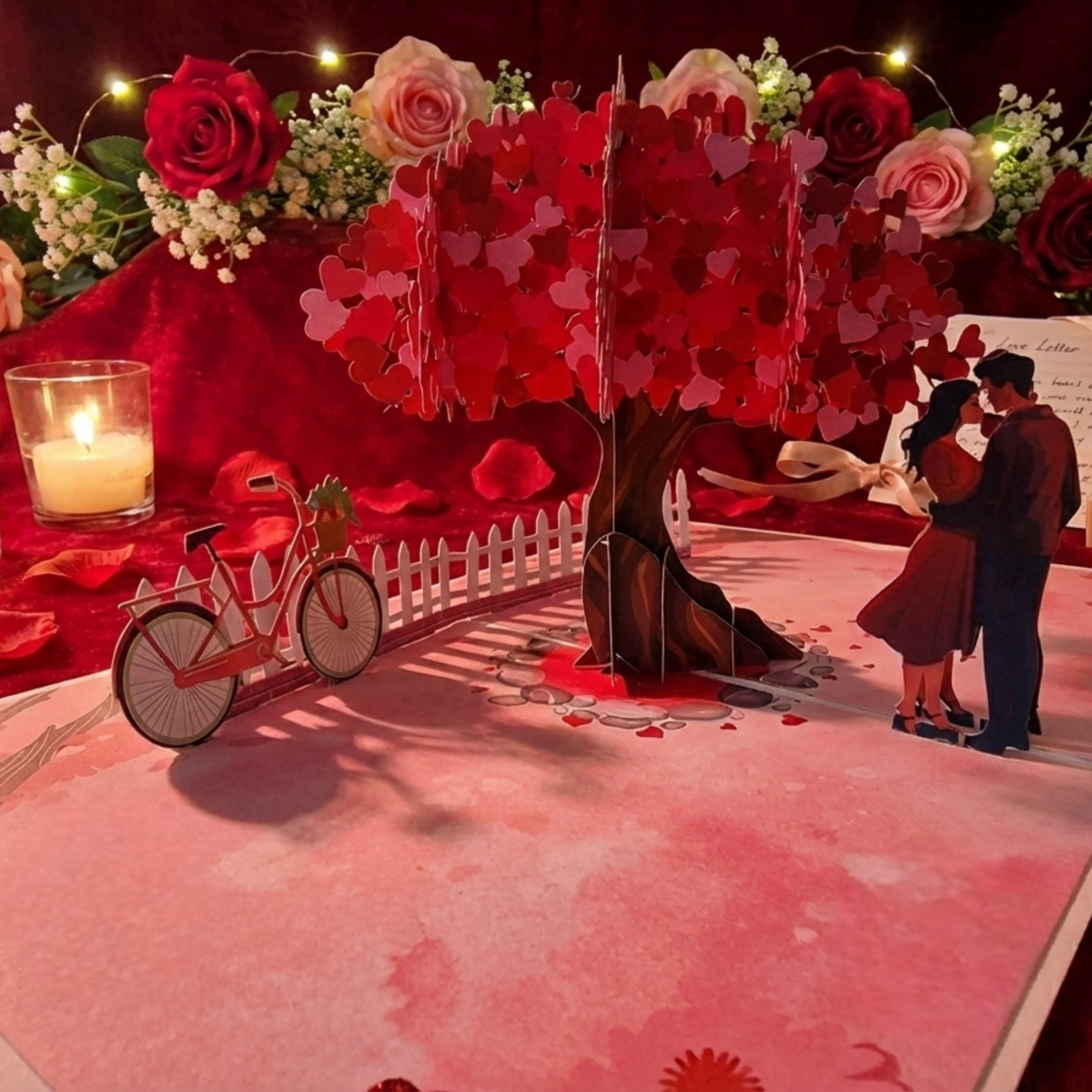 3D Couple Under Love Tree Pop Up Card | PopOra